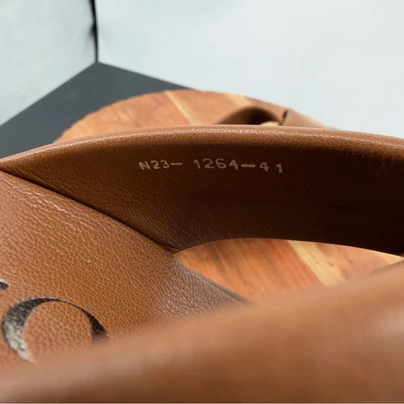 PEDRO GARCIA women's Lexia cross flat sandals in Terra brown leather sz 41 US 11 - Picture 5 of 8